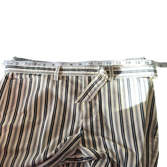 Kenneth Cole Striped Pants Women's Size 6 Black and off White Straight Leg !! - Picture 8 of 14